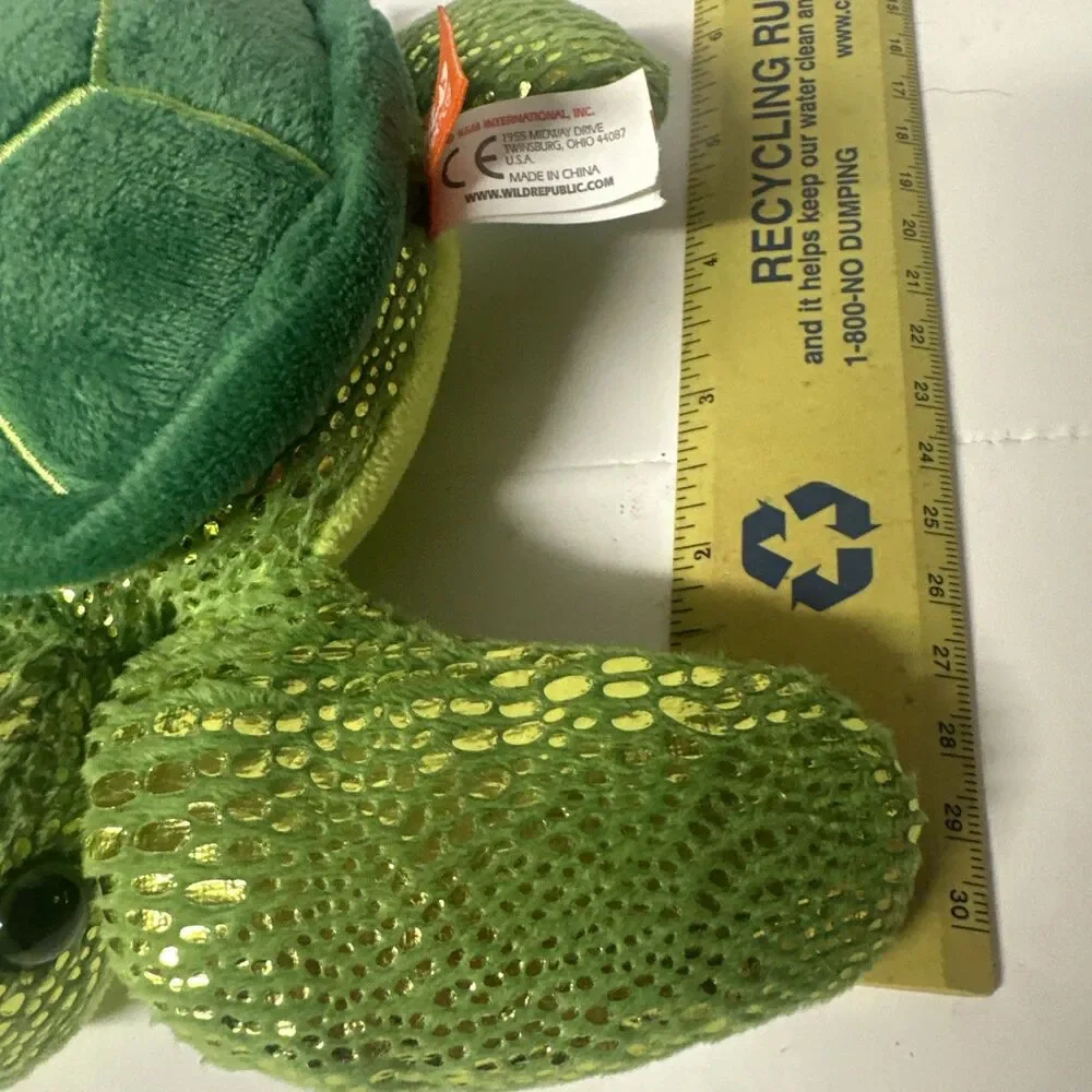 Wild Republic Sea Turtle Plush Stuffed Animal Sea Critters 7” Green- Preowned